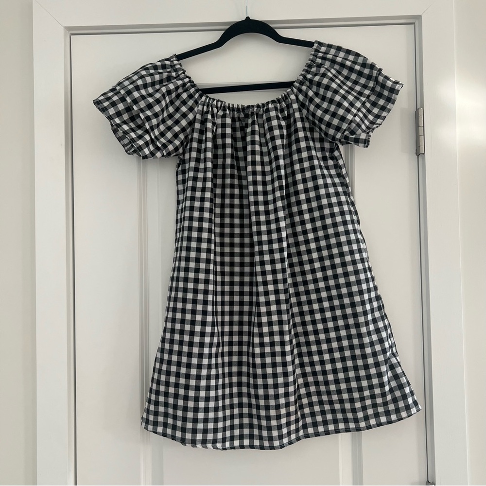 Classic Black and White Gingham Dress